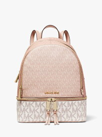 【SALE／75%OFF】MICHAEL KORS RHEA ZIP バックパック ミディアム - MKシグネチャー マイケルコース マイケル・コース バッグ リュック・バックパック ピンク【送料無料】