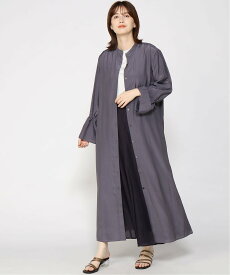 【SALE／20%OFF】BARNEYS NEW YORK (W)ウォッシャブルシャイニードレス バーニーズ　ニューヨーク ワンピース・ドレス シャツワンピース グレー ブルー【送料無料】