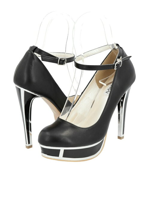 Mafmof Mafmof ブロックヒールのアンクルストラップパンプス