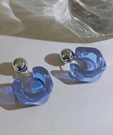 【SALE／30%OFF】miniministore クリアピアス C型レディースフープピアス ミニミニストア アクセサリー・腕時計 ピアス グレー ブルー