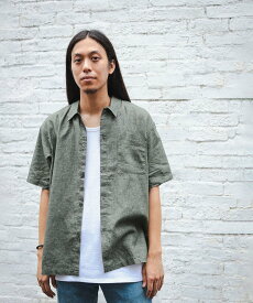 【SALE／30%OFF】BEAMS BEAMS / リネン スクエア シャツ ビームス アウトレット トップス シャツ・ブラウス カーキ ベージュ オレンジ【送料無料】