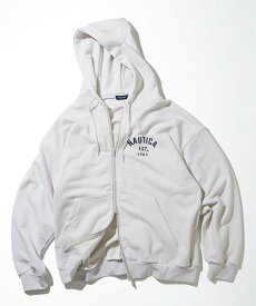 【SALE／40%OFF】NAUTICA Felt Patch Arch Logo Full Zip Sweat Hoodie フリークスストア トップス パーカー・フーディー グレー グリーン ネイビー【送料無料】