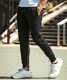 1PIU1UGUALE3 RELAX (M)1PIU1UGUALE3 RELAX/USB-24116 ラインストーン刺繍ロゴスウェットパンツ シフォン パンツ ジャージ・スウェットパンツ グレー ブラック【送料無料】