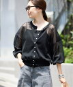 【SALE／30%OFF】SLOBE IENA シアーラミーカーディガン スローブ イエナ トップス カーディガン ピンク ブラック ベー…