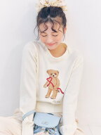 【SALE／50%OFF】LILY BROWN Lily Bearハートサテンニット リリーブラウン トップス ニット ブラウン【送…