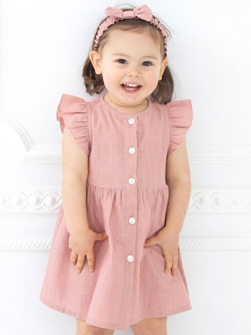 Bebe Online Store ナチュラル リネンライク コットン フリル ワンピース 80 110cm Rakuten Fashion 楽天ファッション 旧楽天ブランドアベニュー Cv3643