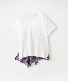 【SALE／30%OFF】LOVELESS サテンジャカードフレアT ラブレス トップス カットソー・Tシャツ グリーン ホワイト ネイビー【送料無料】