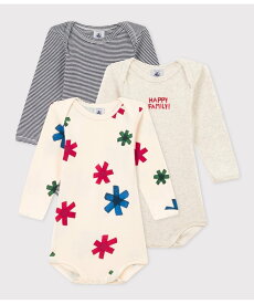 【SALE／30%OFF】PETIT BATEAU 長袖ボディ3枚組 プチバトー マタニティウェア・ベビー用品 ロンパース・カバーオール【送料無料】