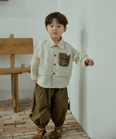 【SALE／10%OFF】aimoha KIDS 【aimoha-KIDS-】子供服 胸ポケット付きシャツ+パンツ上下セットアップ アイモハ スーツ・フォーマル セットアップスーツ ベージュ【送料無料】