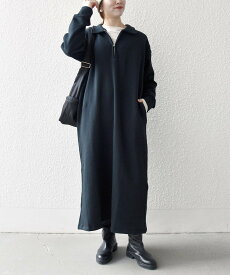 【SALE／45%OFF】SHIPS any SHIPS any:＜洗濯機可能＞USA コットン 裏起毛 ハーフジップ ワンピース シップス ワンピース・ドレス ワンピース ブラウン ネイビー グレー ブラック【送料無料】