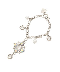 【SALE／30%OFF】& chouette クリスタル スウィングハート バッグチャーム アンドシュエット ファッション雑貨 チャーム・キーチェーン シルバー パープル ピンク ホワイト