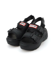 【SALE／10%OFF】HUNTER (U)ユニセックス シティ リベル ネオ レザー バックル サンダル ハンター シューズ・靴 サンダル ブラック【送料無料】