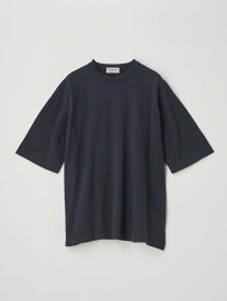 JOHN SMEDLEY ウェルトヘム半袖コットンニットTシャツ ｜ TINDALL ｜ 24G ジョンスメドレー トップス ニット ネイビー【送料無料】