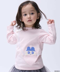 【SALE／20%OFF】petit main 【たまごっち】ポシェット風長袖Tシャツ ナルミヤオンライン トップス カットソー・Tシャツ ピンク グレー ネイビー