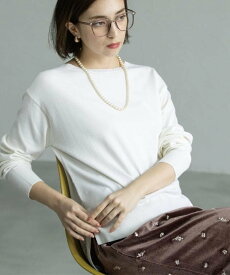 OPAQUE.CLIP ボートネックニット/エクストラファインメリノウール【THEシリーズ/洗濯機OK】《8col/SS~LL》 オペークドットクリップ トップス ニット ブラック ブルー ホワイト パープル グレー ブラウン レッド グリーン【送料無料】