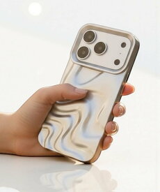 Fun&Daily Fun&Daily/(U)Silver Wave iPhone Case ファンアンドデイリー スマホグッズ・オーディオ機器 スマホ・タブレット・PCケース/カバー シルバー