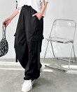《FIRSTMOODコラボ》サイドリボンナイロンカーゴパンツ