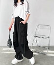 《FIRSTMOODコラボ》サイドリボンナイロンカーゴパンツ