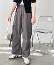 《FIRSTMOODコラボ》サイドリボンナイロンカーゴパンツ