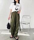 《FIRSTMOODコラボ》サイドリボンナイロンカーゴパンツ