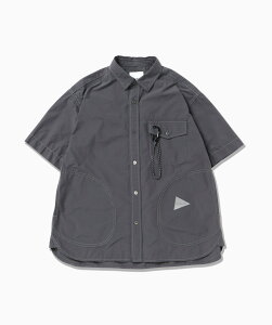 and wander CORDURA cotton rip SS shirt �A���h�����_�[ �g�b�v�X �V���c�E�u���E�X �O���[ �x�[�W�� �z���C�g �u���b�N�y���������z