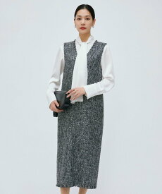 【SALE／40%OFF】ICB 【CLASSY.1月号掲載】スパングルツイード ジャンパースカート アイシービー ワンピース・ドレス ジャンパースカート ブラック【送料無料】