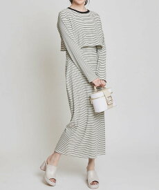 【SALE／50%OFF】31 Sons de mode 2024年春夏 カットテレコボーダーセットワンピース トランテアン ソン ドゥ モード ワンピース・ドレス ワンピース ホワイト ネイビー ブラウン グレー【送料無料】