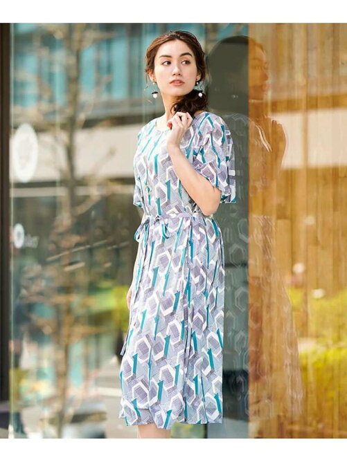 Eur3 洗える 大きいサイズ ウエストリボン付シフォンワンピース Rakuten Fashion 楽天ファッション 旧楽天 ブランドアベニュー R