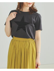 BEAMS HEART WOMEN BEAMS HEART / スター フロッキー Tシャツ ビームス ハート トップス カットソー・Tシャツ グレー ネイビー