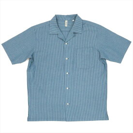 【SALE／41%OFF】TOKYO SHIRTS (M)サッカー オープンカラー カジュアルシャツ 半袖 メンズ トーキョーシャツ トップス シャツ・ブラウス ブルー