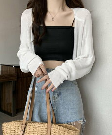 【SALE／41%OFF】miniministore サマーカーディガン長袖ショート丈 ボレロ ミニミニストア トップス カーディガン ホワイト ブラック ピンク