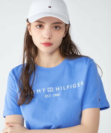 TOMMY HILFIGER (W)TOMMY HILFIGER(トミーヒルフィガー) 【オンライン限定】ベーシックロゴTシャツ トミーヒルフィガー トップス カットソー・Tシャツ ブルー ホワイト【送料無料】