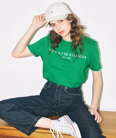 TOMMY HILFIGER 【オンライン限定】ベーシックロゴTシャツ トミーヒルフィガー トップス カットソー・Tシャツ ホワイト グリーン ブルー【送料無料】