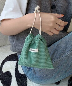 Pochi Pouch Pochi Pouch/(W)コーデュロイ 巾着 ミニ ポーチ チェルカ 財布・ポーチ・ケース ポーチ パープル ブラウン グリーン ピンク グレー ホワイト ブラック ベージュ ブルー