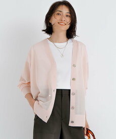 【SALE／20%OFF】23区 【CanCam10月号掲載/CLASSY.10月号掲載】シャイニーシアー カーディガン ニジュウサンク トップス カーディガン ホワイト ピンク ブラック ベージュ【送料無料】