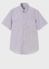 Paul Smith ダイヤドビー 半袖ドレスシャツ ポール・スミス スーツ・フォーマル Yシャツ・カッターシャツ ホワイト パープル【送料無料】
