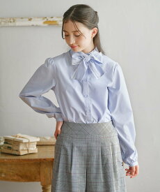 組曲 KIDS 【150-170cm】 レースリボンタイブラウス クミキョク トップス シャツ・ブラウス ブルー ホワイト【送料無料】