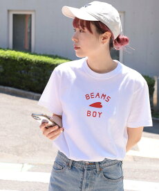 BEAMS BOY 【期間限定10％ポイントバック】【受注生産商品】BEAMS BOY / HEART ロゴ Tシャツ ビームス ウイメン トップス カットソー・Tシャツ ホワイト ブラック パープル【送料無料】