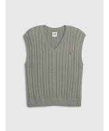 GAP (K)リラックス ケーブルニット セーターベスト (キッズ) ギャップ トップス ベスト・ジレ グレー ネ…