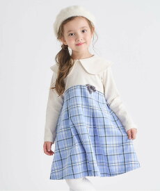 【SALE／40%OFF】apres les cours 【リンク】ケープカラーチェックワンピース エフオーオンラインストア ワンピース・ドレス ワンピース レッド ブルー