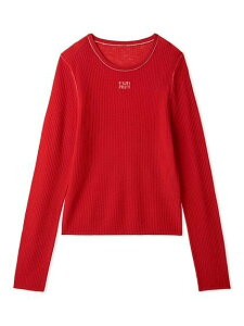 FURFUR ロゴ刺繍シアーウールリブニット ファーファー トップス ニット ホワイト ブラック レッド【送料無料】