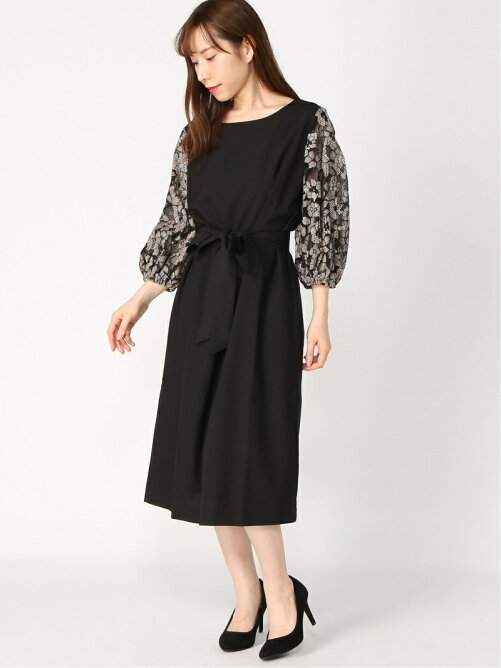 Ranan 袖レースウエストリボン付ワンピース Rakuten Fashion 楽天ファッション 旧楽天ブランドアベニュー Az4651