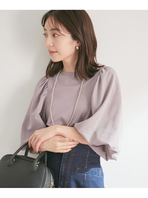 Vis ふわっと膨らむ 異素材ボリュームスリーブtシャツ Rakuten Fashion 楽天ファッション 旧楽天ブランドアベニュー Dk5651