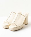 厚底チュールミュールサンダル