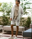 1PIU1UGUALE3 RELAX GRADIENT KNIT HOODIE