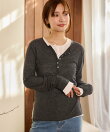【WEB限定】柔らかヘンリーネックロンT