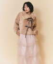 【=LOVE 大場花菜さん着用】【オンライン限定カラー】トリプルリボンボアショートジャケット