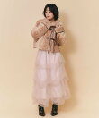 【=LOVE 大場花菜さん着用】【オンライン限定カラー】トリプルリボンボアショートジャケット