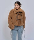 【=LOVE 大場花菜さん着用】【オンライン限定カラー】トリプルリボンボアショートジャケット