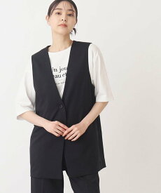 【SALE／10%OFF】THE SHOP TK 【セットアップ可/環境に優しい】ツイルワッシャージレ/洗濯機OK ザ ショップ ティーケー トップス ベスト・ジレ ブラック ベージュ【送料無料】